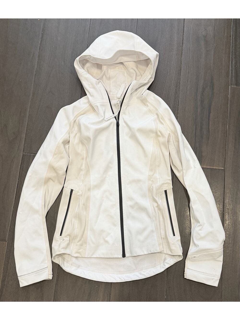 Lululemon Cross Chill White Hooded Full Zip Jacket Womens Size 6